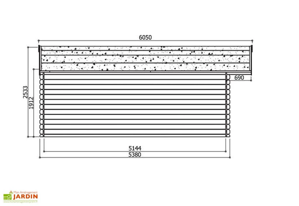 Solid Abri De Jardin Bois Vernier 28mm (538x538cm) Traité En Option – Image 4