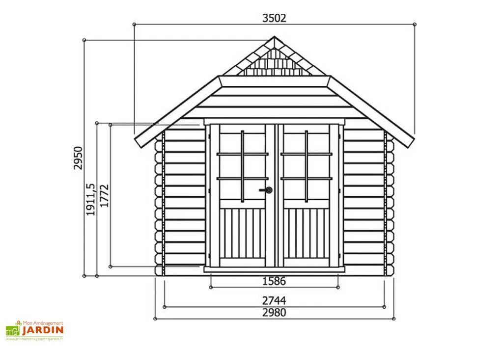 Solid Abri De Jardin Bois Limerick 28mm (298x388cm) Traité En Option – Image 2