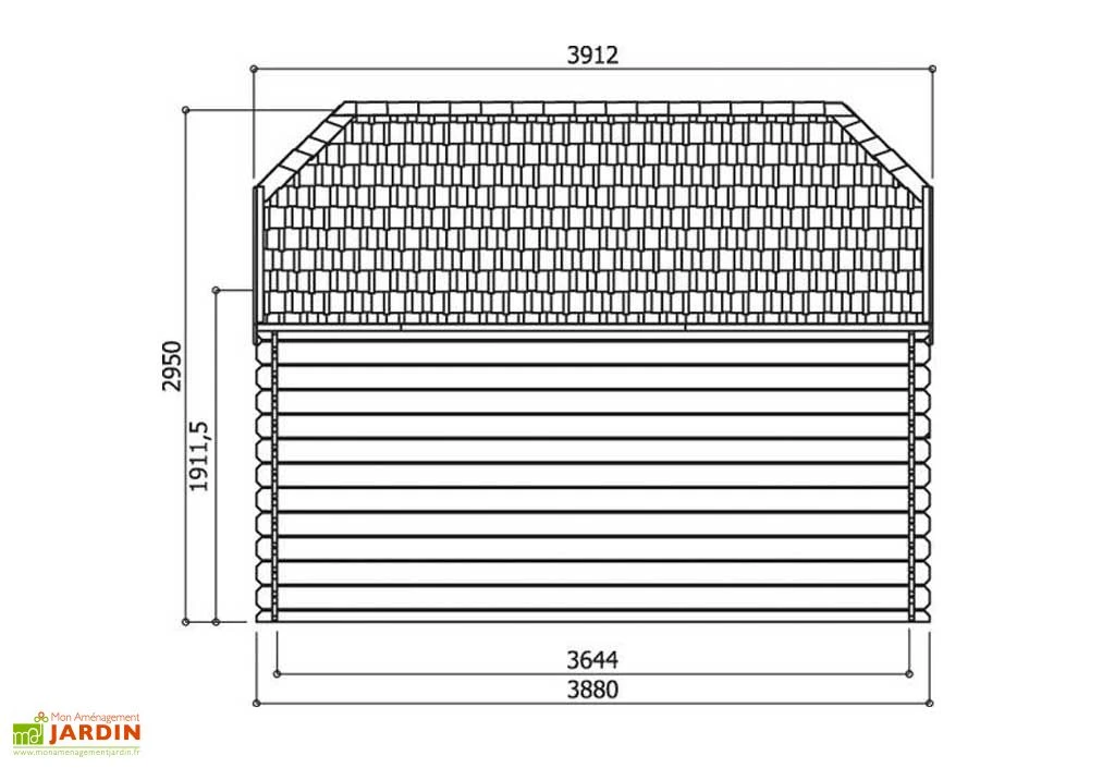 Solid Abri De Jardin Bois Limerick 28mm (298x388cm) Traité En Option – Image 3