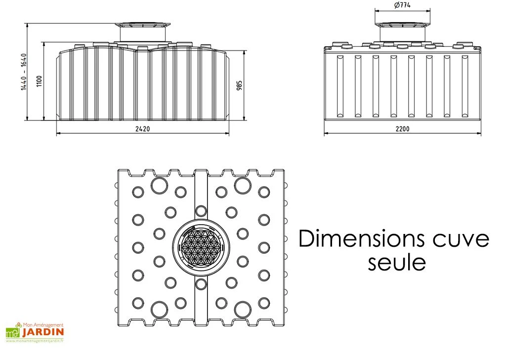 Cuve De Récupération D’eau De Pluie Enterrée – 4000 L Plate – Image 3