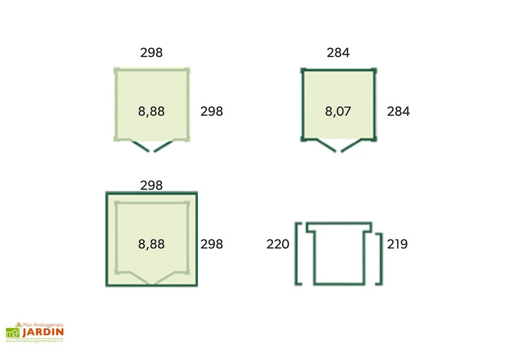 Abri De Jardin En Bois D’épicéa Brut 26 Mm – 8,8 M² – Image 3