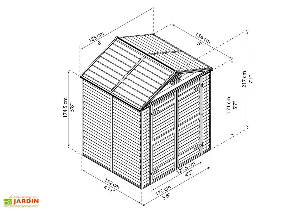 Abri De Jardin Skylight 2,8 M² Ambre | Palram - Canopia – Image 3