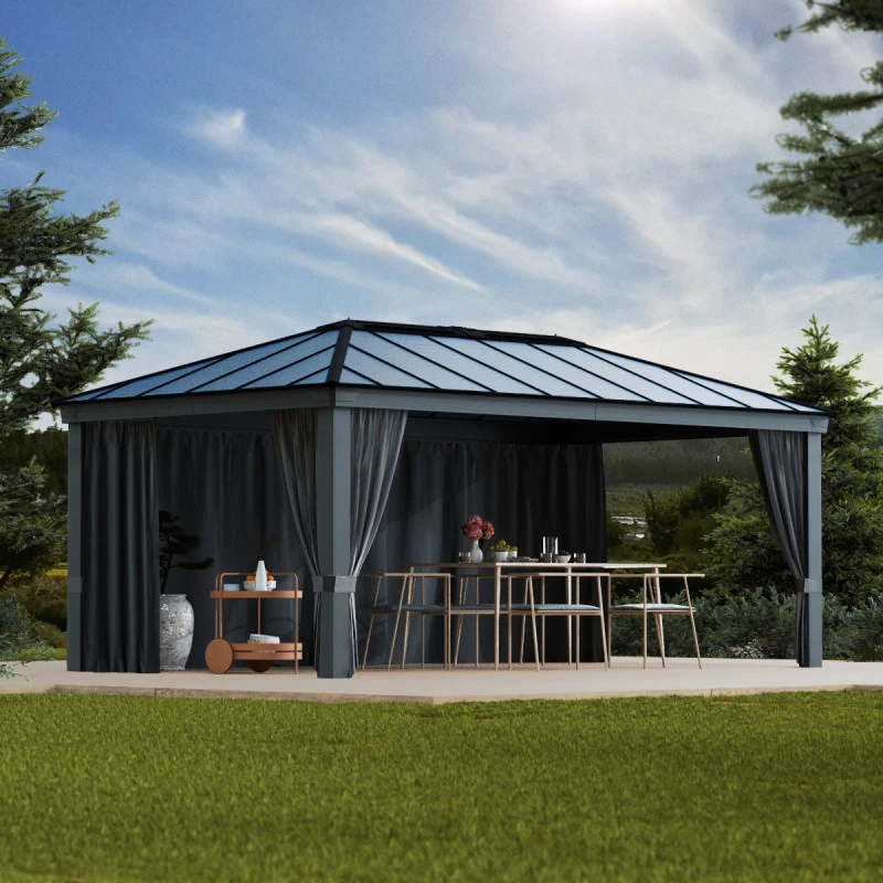 Ensemble De Rideaux 4 Pièces Pour Pergolas Dallas 6100 De 22m² - Palram - Canopia