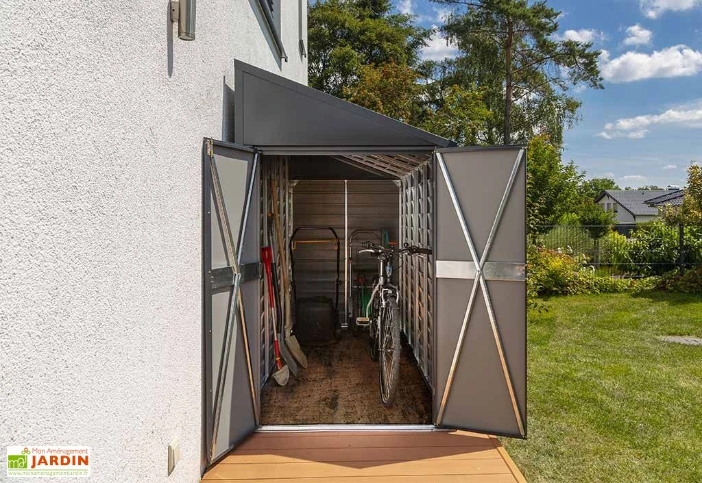 Armoire De Jardin En Acier Galvanisé 124 X 295 Cm – Image 3