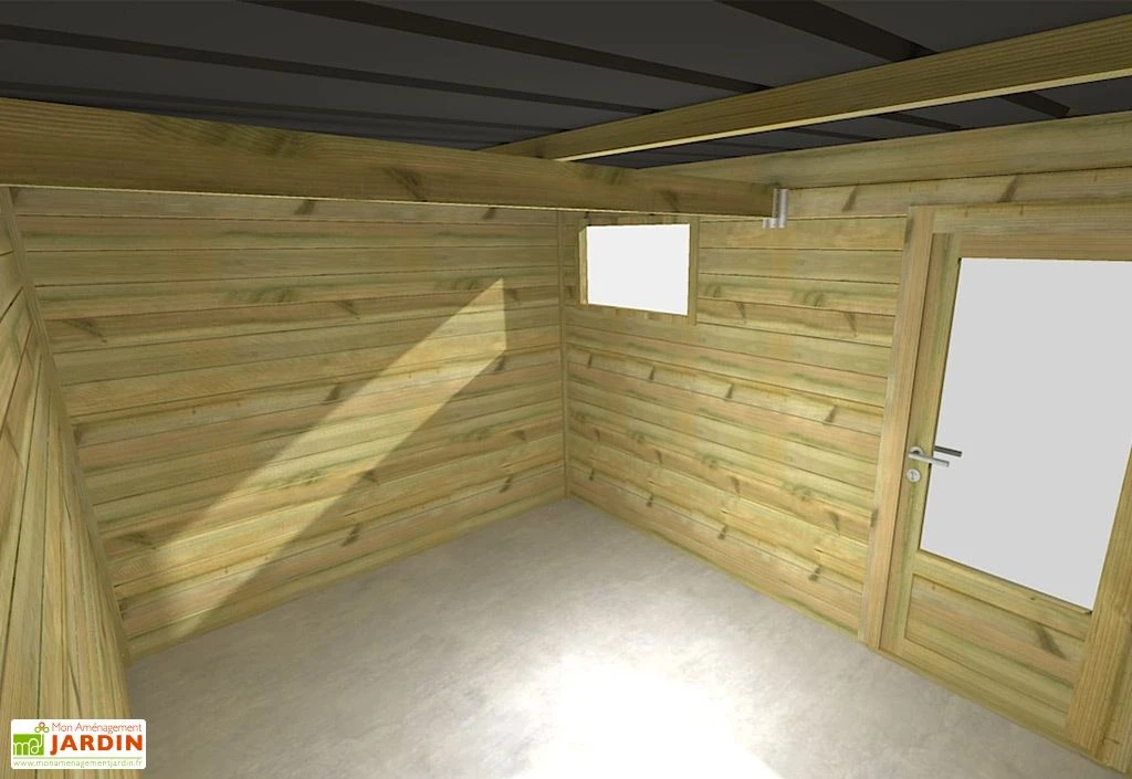 Abri De Jardin En Bois De Pin Traité Et Toiture Bac Acier – 8,3 M² – Image 4