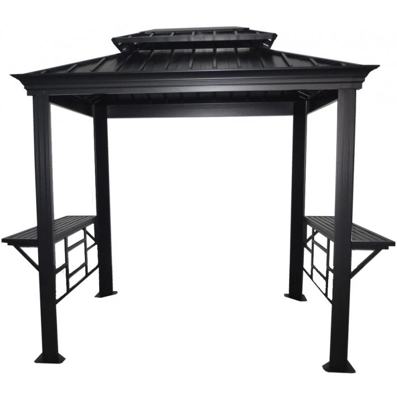 Pergola 2x3m Messina BBQ En Alu Anthracite Et Acier Galvanisé - SOJAG – Image 3
