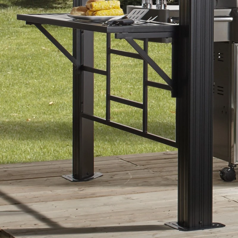 Pergola 2x3m Messina BBQ En Alu Anthracite Et Acier Galvanisé - SOJAG – Image 4