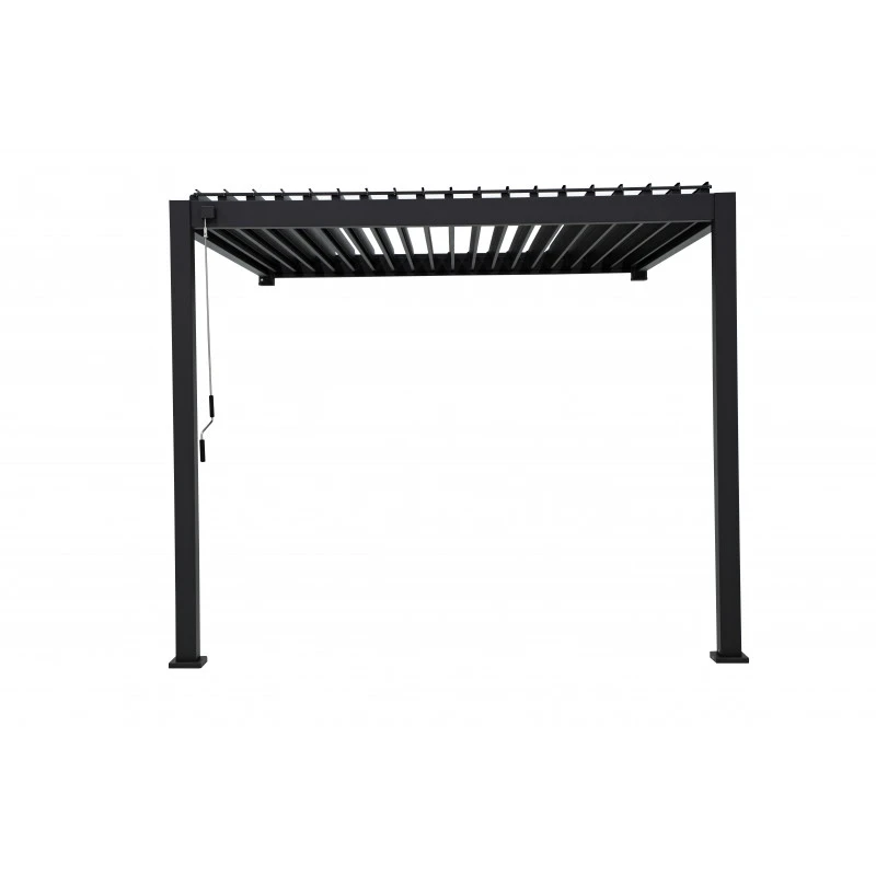Pergola Bioclimatique Adossée En Alu Anthracite 3x3m Ombrea – Image 3