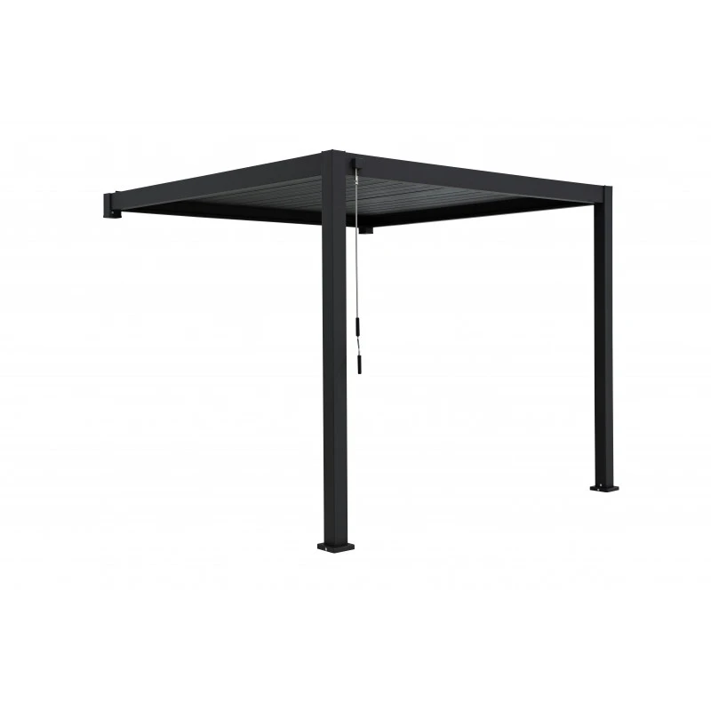 Pergola Bioclimatique Adossée En Alu Anthracite 3x3m Ombrea – Image 4