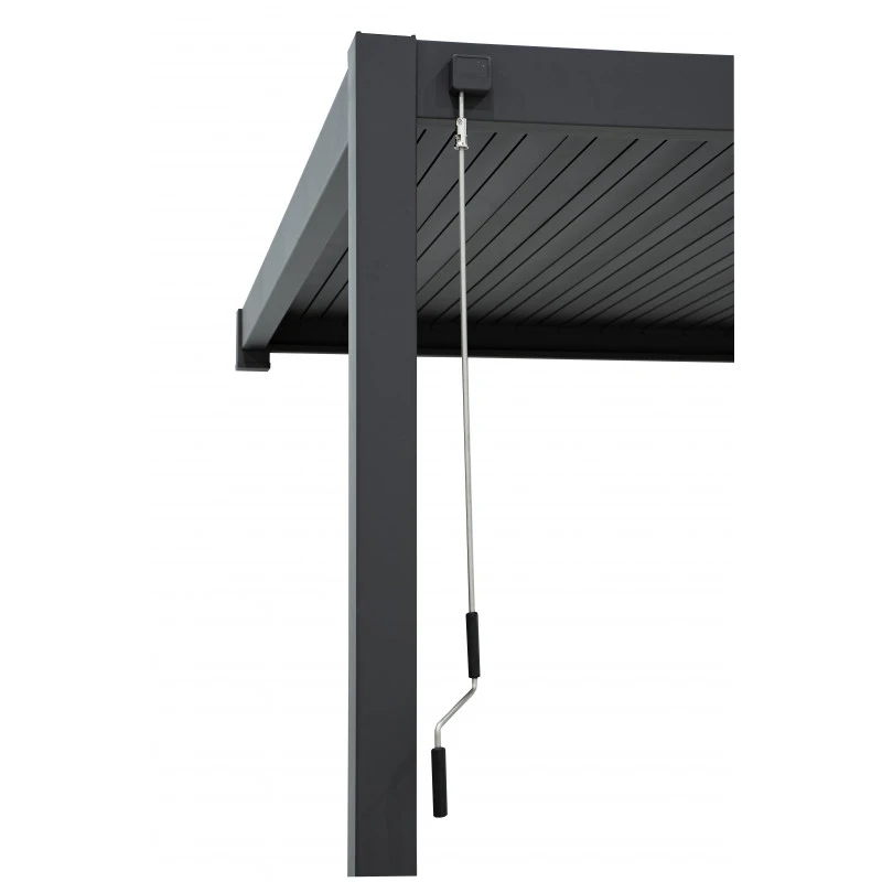 Pergola Bioclimatique Adossée En Alu Anthracite 3x3m Ombrea – Image 6