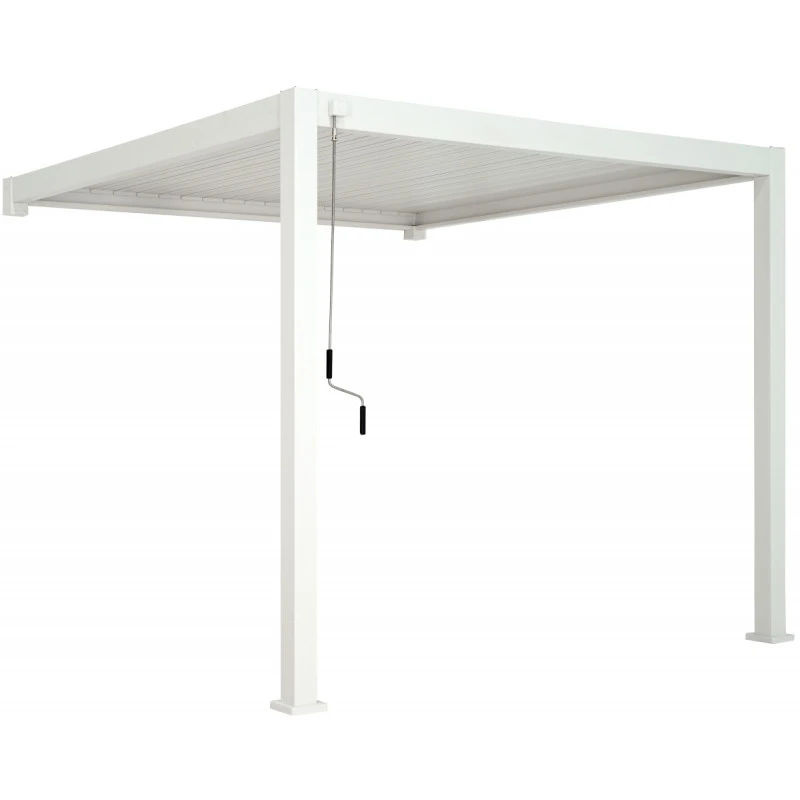 Pergola Bioclimatique Adossée En Alu Blanc 3x3m Ombrea – Image 3