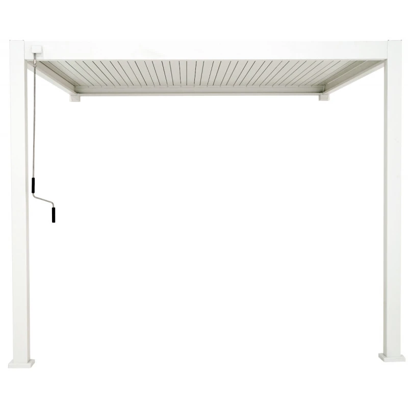Pergola Bioclimatique Adossée En Alu Blanc 3x3m Ombrea – Image 4
