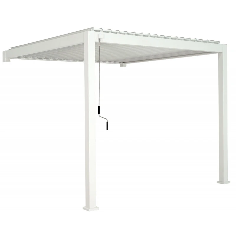 Pergola Bioclimatique Adossée En Alu Blanc 3x3m Ombrea