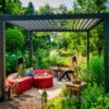 Pergola Bioclimatique Autoportante En Alu Anthracite 3.6x3.6m Ombrea
