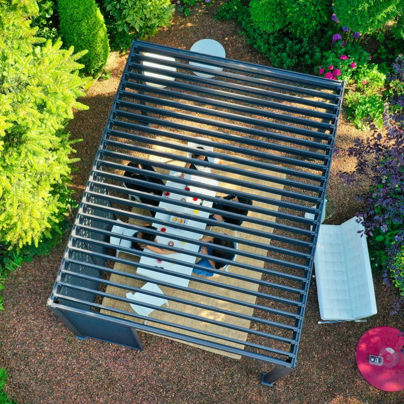 Pergola Bioclimatique Autoportante En Alu Anthracite 3x4m Ombrea – Image 3