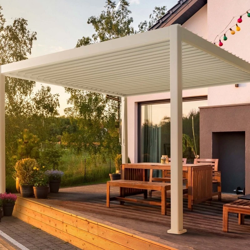 Pergola Bioclimatique Ombréa Autoportante 3x4M - Blanc - S1