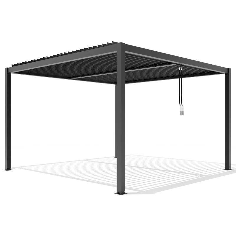 Pergola Bioclimatique Autoportante En Aluminium Anthracite 4x4m - X-METAL – Image 6