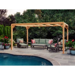 Pergola En Bois Lamellé-collé 600x400cm Alicante – Maderland