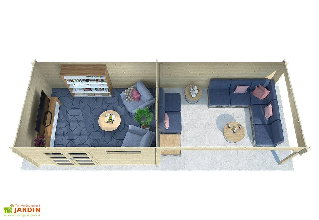 Abri De Jardin + Auvent En Bois D’épicéa Brut 22,9 M² – Image 3