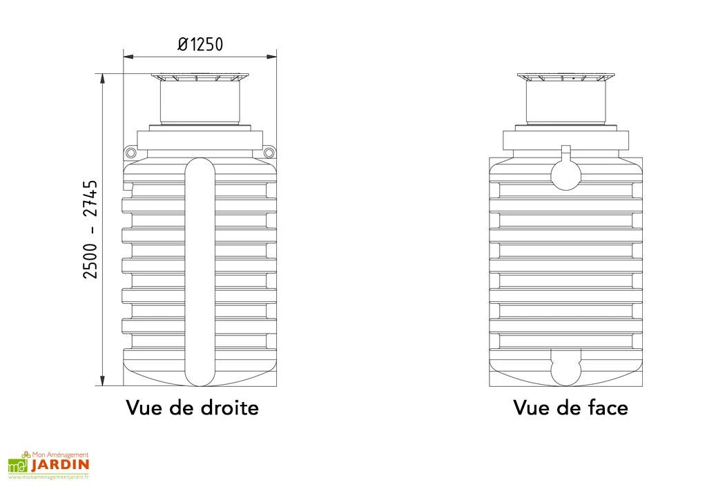 Puits En Polyéthylène à Enterrer Avec Dôme Coulissant 2000 L – Image 4