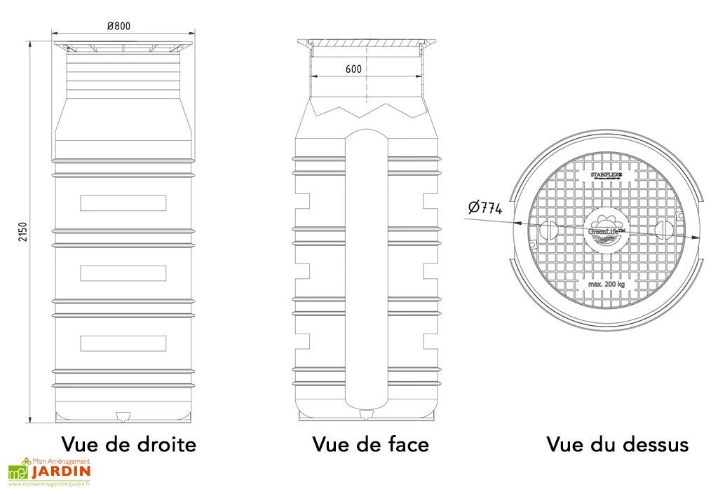 Puits En Polyéthylène à Enterrer 950 L – Image 3