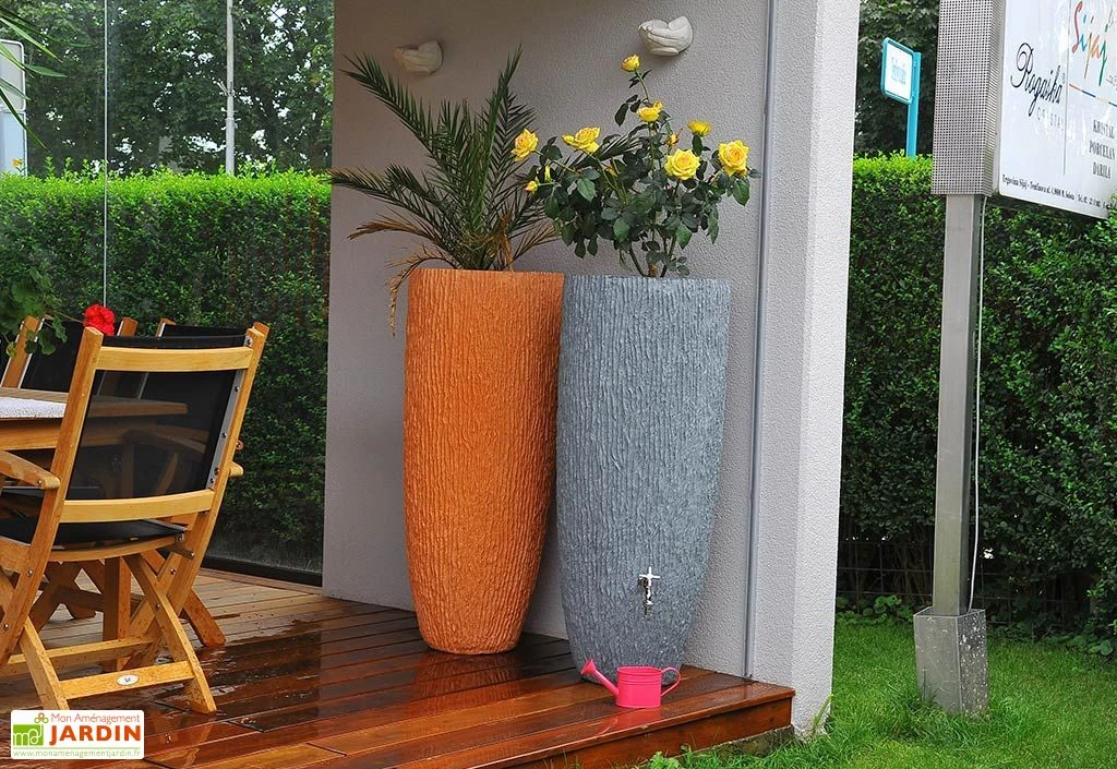 Roto Récupérateur D’Eau Décoratif 120 L Pot De Fleurs - Samba 2 En 1 – Image 3