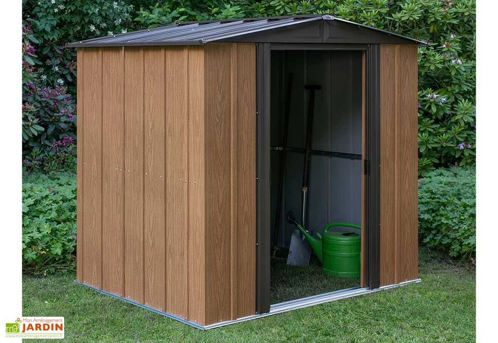 Abri De Jardin En Acier Galvanisé Imitation Bois Woodlake - 2,93 M² – Image 2