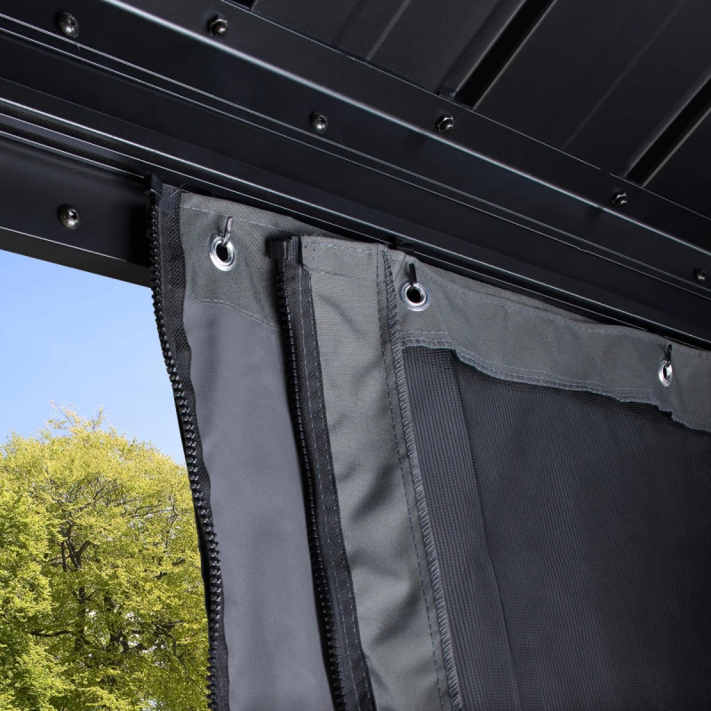 Rideaux Occultants En Polyester Gris Pour Pergola Messina 12x20 - SOJAG – Image 2