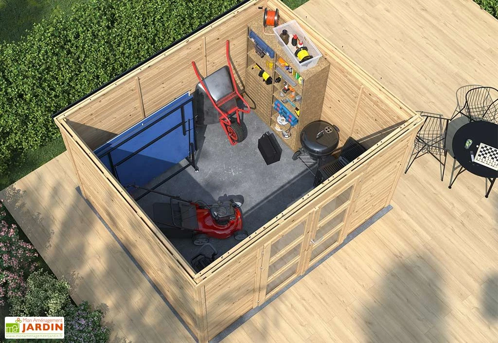 Abri De Jardin En Bois D’épicéa Brut Shelty Modern – 9,2 M² – Image 2