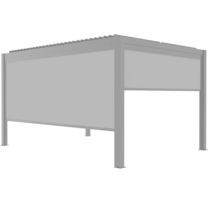 Store Avec Cadre Latéral Gris Clair 270cm Pour Pergola Bioclimatique En Aluminium X-METAL – Image 2