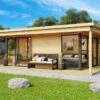 Studio De Jardin En Bois 23,7 M² Ep. 44 Mm – Doméo 3 V2 Plus + Terrasse