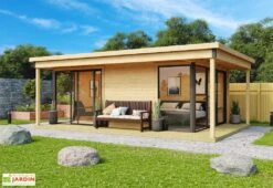 Studio De Jardin En Bois 23,7 M² Ep. 44 Mm – Doméo 3 V2 Plus + Terrasse