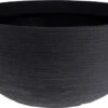 Pot De Fleurs Nervure Rond 60xh27cm Anthracite