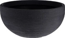 Pot De Fleurs Nervure Rond 60xh27cm Anthracite